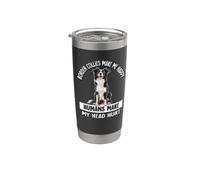 Mens Womens Humans Hurt My Head Happy Border Collie Lover Vaso térmico de acero inoxidable de doble pared