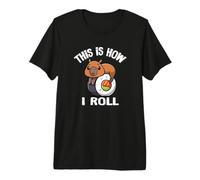 Mens Womens Kawaii Japanese Sushi How I Roll Capybara Lover Camiseta Premium