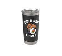 Mens Womens Kawaii Japanese Sushi How I Roll Capybara Lover Vaso térmico de acero inoxidable de doble pared