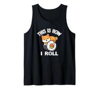 Mens Womens Kawaii Sushi This Is How I Roll Shiba Inu Lover Camiseta sin Mangas