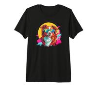 Mens Womens Kids 80s 90s Art Vintage Red Border Collie Lover Camiseta Premium