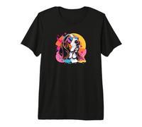 Mens Womens Kids 80s 90s Retro Vintage Basset Hound Lover Camiseta Premium