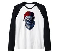 Men's Women's Kids Cool Christmas Santa Claus Graphic Design Camiseta Manga Raglan