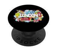 Men's Women's Kids Cool London Vibes, London Graffiti Colors PopSockets PopGrip Adhesivo