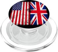 Men's Women's Kids Cool Vintage USA & UK Flag Graphic Design PopSockets PopGrip para MagSafe