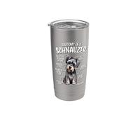 Mens Womens Kids Funny Anatomy of Miniature Schnauzer Lover Vaso térmico de acero inoxidable de doble pared