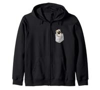 Men's Women's Kids Funny Cool Pocket Pug Pets Graphic Design Sudadera con Capucha
