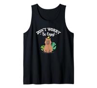 Mens Womens Kids Girls Kawaii Lover Don't Worry Be Capy Camiseta sin Mangas
