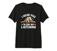 Mens Womens Kids Hear You Not Listening Basset Hound Lover Camiseta Premium