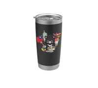 Mens Womens Kids Kawaii Hot Pot Boba Bear Taiwan Flag Travel Vaso térmico de acero inoxidable de doble pared