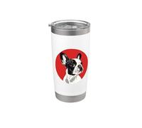 Mens Womens Kids Logo Black White French Bulldog Lover Vaso térmico de acero inoxidable de doble pared