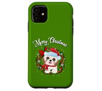 Mens Womens Kids Merry Christmas Santa Wreath Shih Tzu Lover Carcasa para iPhone 11