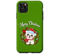 Mens Womens Kids Merry Christmas Santa Wreath Shih Tzu Lover Carcasa para iPhone 11 Pro MAX