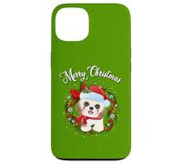 Mens Womens Kids Merry Christmas Santa Wreath Shih Tzu Lover Carcasa para iPhone 13
