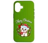 Mens Womens Kids Merry Christmas Santa Wreath Shih Tzu Lover Carcasa para iPhone 16