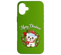 Mens Womens Kids Merry Christmas Santa Wreath Shih Tzu Lover Carcasa para iPhone 16 Plus