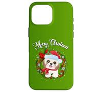Mens Womens Kids Merry Christmas Santa Wreath Shih Tzu Lover Carcasa para iPhone 16 Pro MAX