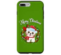 Mens Womens Kids Merry Christmas Santa Wreath Shih Tzu Lover Carcasa para iPhone 7 Plus/8 Plus