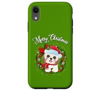 Mens Womens Kids Merry Christmas Santa Wreath Shih Tzu Lover Carcasa para iPhone XR
