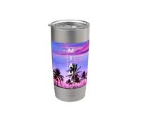Men's Women's Kids Miami Florida Paradise Graphic Design Vaso térmico de acero inoxidable de doble pared