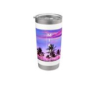 Men's Women's Kids Miami Florida Paradise Graphic Design Vaso térmico de acero inoxidable de doble pared