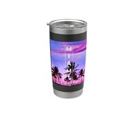 Men's Women's Kids Miami Florida Paradise Graphic Design Vaso térmico de acero inoxidable de doble pared