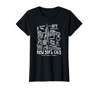 Men's Women's Kids New York City Sketch Drawing - New York Camiseta gráfica económica, Mujer, Negro, S
