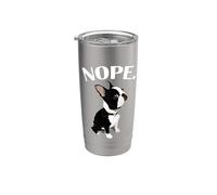 Mens Womens Kids NOPE Boston Terrier Dog Lover Vaso térmico de acero inoxidable de doble pared