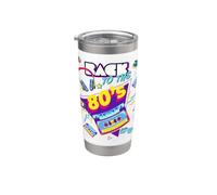 Men's Women's Kids Retro I'm From 80's Graphic Design Outfit Vaso térmico de acero inoxidable de doble pared