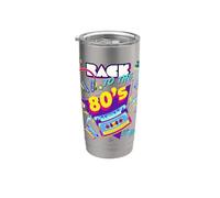Men's Women's Kids Retro I'm From 80's Graphic Design Outfit Vaso térmico de acero inoxidable de doble pared
