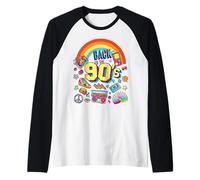 Men's Women's Kids Vintage Retro Back To 90's Graphic Design Camiseta Manga Raglan