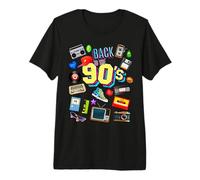 Men's Women's Kids Vintage Retro Back To 90's Graphic Design Camiseta Premium