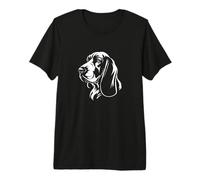 Mens Womens Mom Dads Retro Vintage Logo Basset Hound Lover Camiseta Premium
