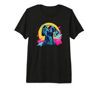 Mens Womens Moms Funny 80s Retro Vintage Black Great Dane Camiseta Premium