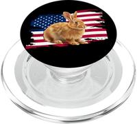 Mens Womens Patriotic USA American Flag 4th July Bunny Lover PopSockets PopGrip para MagSafe