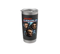 Mens Womens Retro 80s Heavy Metal Rock Band Abraham Lincoln Vaso térmico de acero inoxidable de doble pared