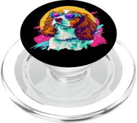 Mens Womens Retro Vintage 80s 90s Brittany Spaniel Lover PopSockets PopGrip para MagSafe