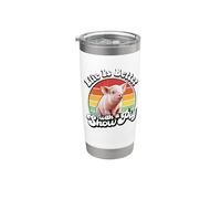 Mens Womens Retro Vintage Life Is Better Cute Show Pig Lover Vaso térmico de acero inoxidable de doble pared