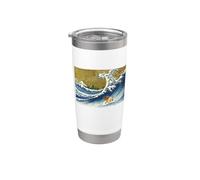 Mens Womens Retro Vintage Surfing Wave Afghan Hound Lover Vaso térmico de acero inoxidable de doble pared