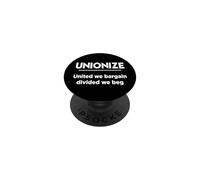 Mens Womens Unionize United We Bargain Divided Beg Union Rep PopSockets PopGrip Adhesivo