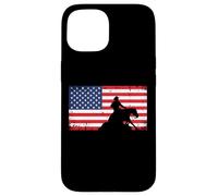 Mens Womens USA Flag America Patriotic Reining Horse Shirt Carcasa para iPhone 15