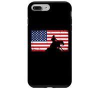 Mens Womens USA Flag America Patriotic Reining Horse Shirt Carcasa para iPhone 7 Plus/8 Plus