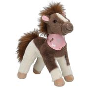 Depesche-Mensaje 13480 Miss Melody Caballo en marrón y Blanco, con pañuelo Rosa, Peluche de Aprox. 18 cm con Melena Suave y esponjosa, Multicolor, One Size