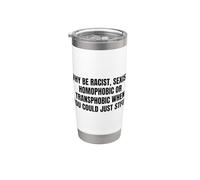 Mensaje audaz contra el odio Just STFU Regalos de declaración de igualdad Vaso térmico de acero inoxidable de doble pared
