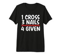 Mensaje bíblico Cristiano 1 Cruz 3 Clavos 4 Dado Cristiano Camiseta Premium