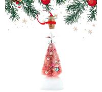 Mensaje de árbol de Navidad en una Botella, Adorno de grabación, Botella de Vidrio nevado Vintage, para decoración Festiva y Fiestas navideñas en el hogar Pink