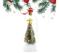 Mensaje de árbol de Navidad en una Botella, Adorno de grabación, Botella de Vidrio nevado Vintage, para decoración Festiva y Fiestas navideñas en el hogar Gray
