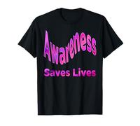 Mensaje de Conciencia Salva Vidas Estilo Rosa Camiseta