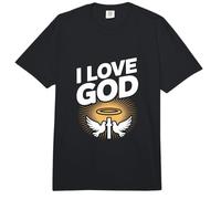 Mensaje de fe angélica I Love God Uplifting Comfort Colors Adult Heavyweight T-Shirt