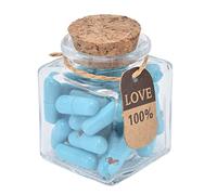 Mensaje de Letras en Cápsula en una Botella - 25 Piezas Botellas con Mensaje en Forma de Píldoras Frascos de Mensaje de Cápsula Botellas Decorativas para Novio Novia Día de San Valentín